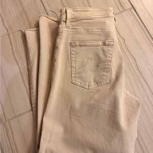 AG Adriano Goldschmied Beige Cropped Jeans